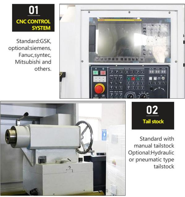 CK6180 heavy duty cnc metal turning lathe machine with living turret4